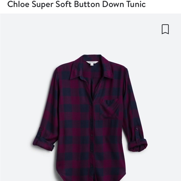 Market & Spruce Stitch Fix Flannel Top.  Super soft rayon fabric.  XL NWT New - Picture 6 of 6